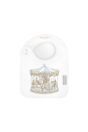 Satin Bib - Carousel Blue ATELIER CHOUX PARIS KIDS | SATINBIBBLUE